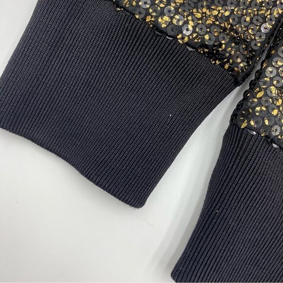 Berek Jacket Womans Large Black & Gold Glitter Rhinestone Electric Grandma - Picture 6 of 9